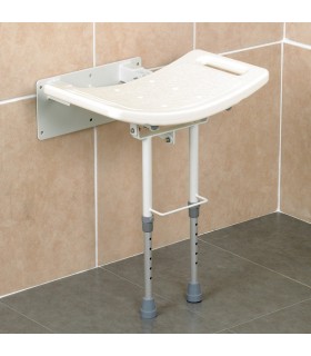 ad538d Asiento de ducha  abatible pared con patas regulables en altura