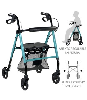 Rollator ZEN plegable con frenos por manetas – Ligero, ajustable y seguro para movilidad reducida. Mejor precio ortopedia moline