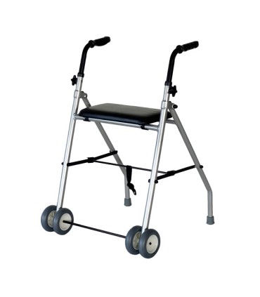 Andador de aluminio con ruedas y asiento AD251. | EAN 010B